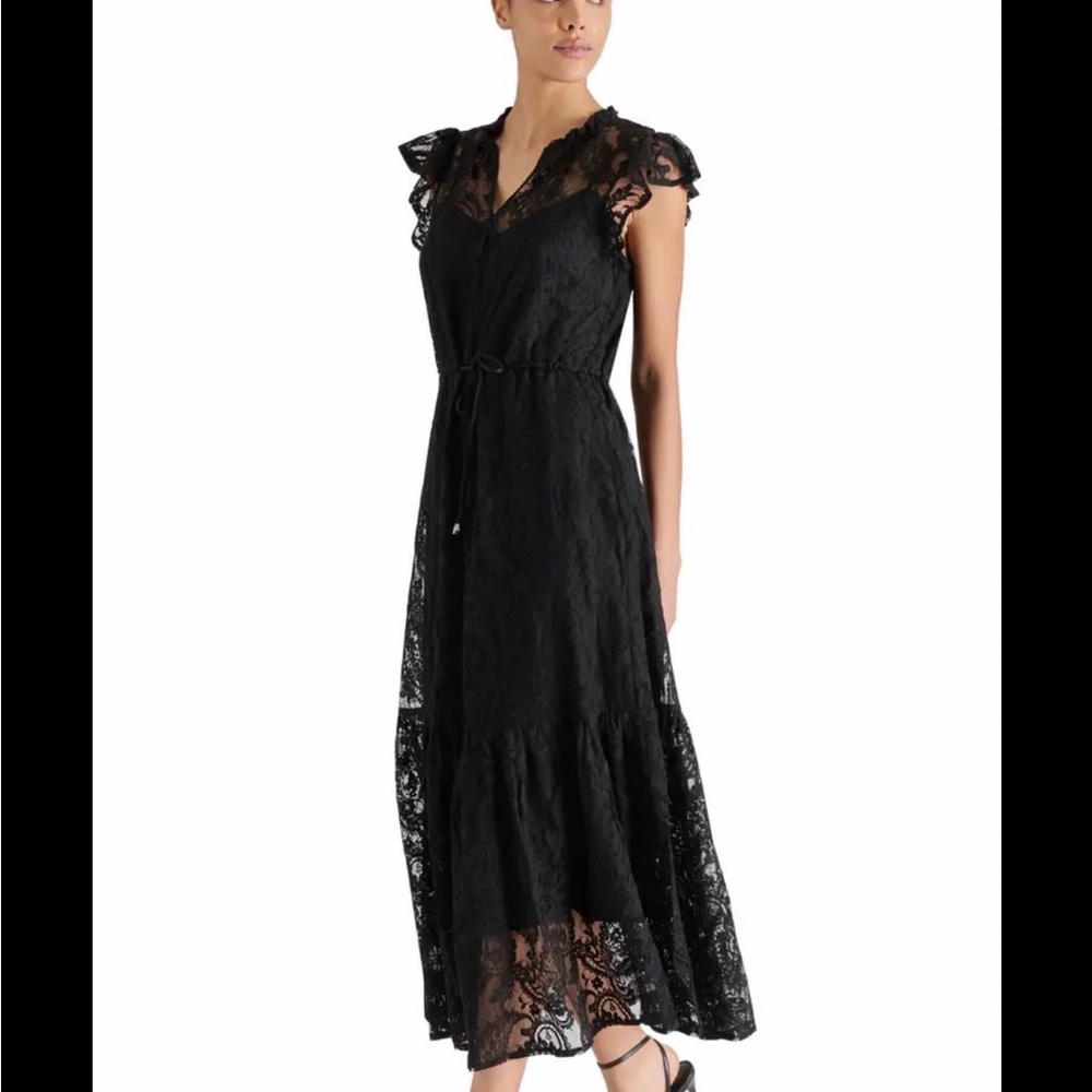 Steve Madden Black Lace Maxi Dress